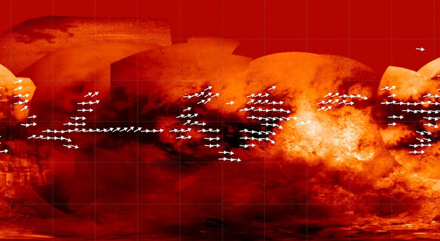 Titan global wind pattern Saturn moon